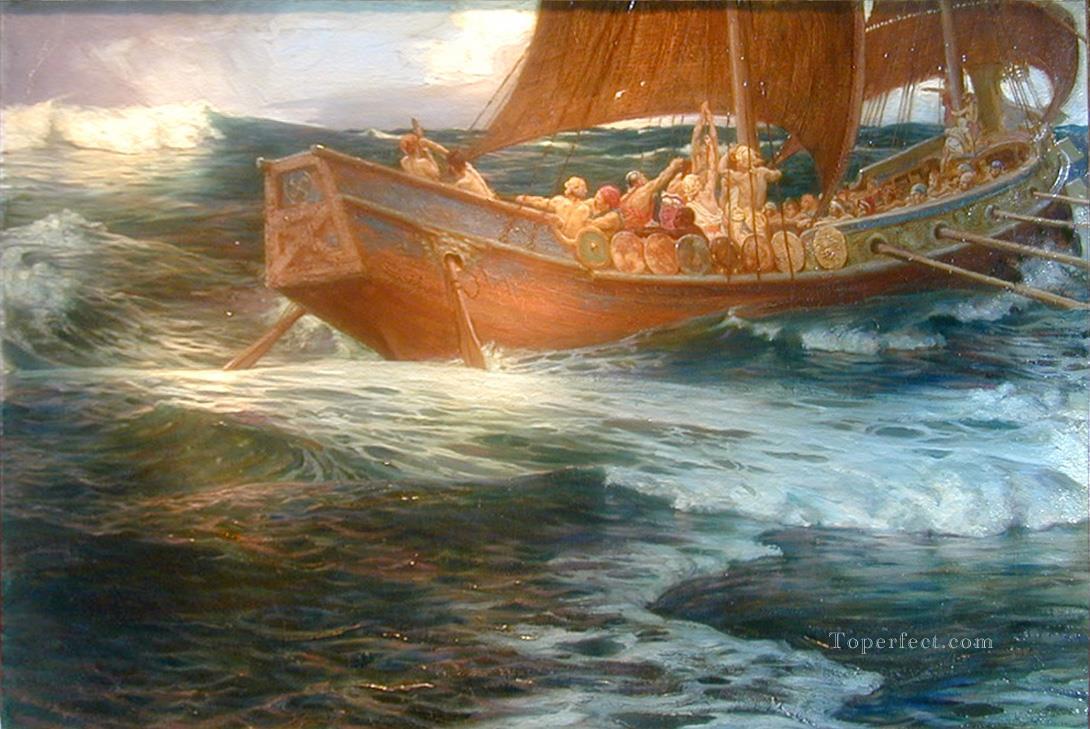 Wrath of the Sea God dt3 Herbert James Draper Oil Paintings
